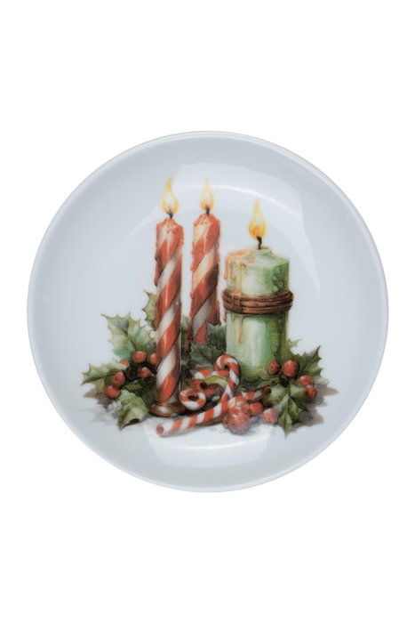 Hermia YO10DUS4885687 Juego de Servir Pasteles Navideño de Porcelana, Set de 4 Piezas